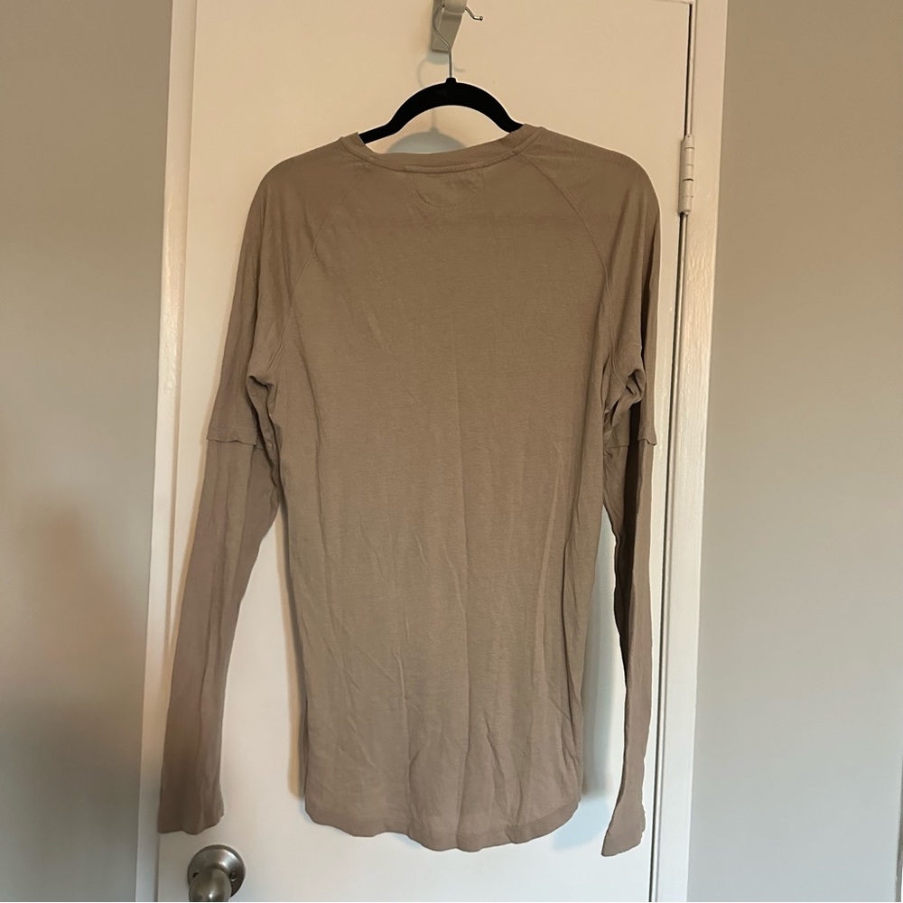 HELMUT LANG Men’s Long Sleeve Tee - Tan - Size Small - Picture 2 of 4